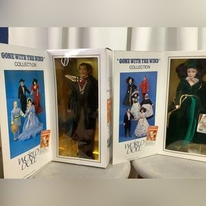 world doll gone with the wind scarlett green velvet and rhett VINTAGE
